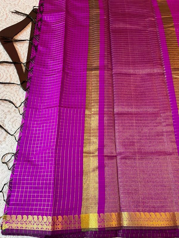 Checked Silk Cotton Sarees