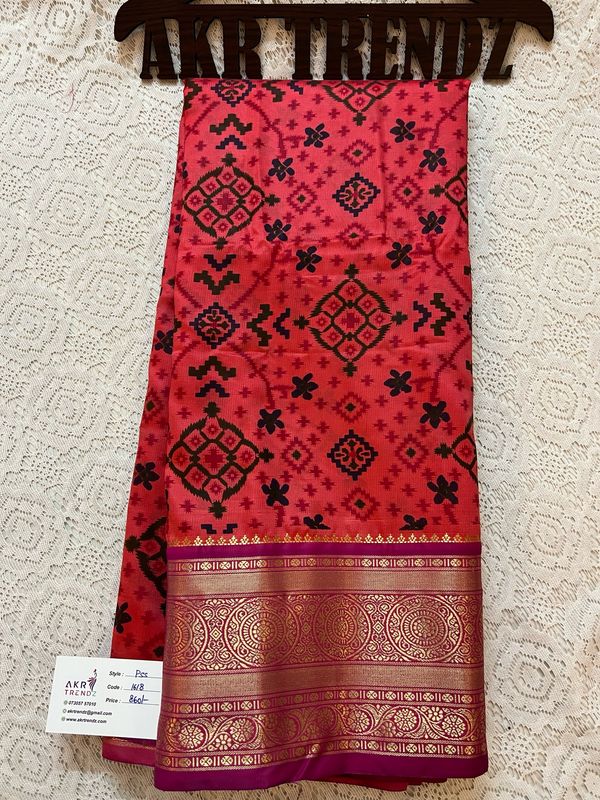 Patola Print Soft Silk Sarees