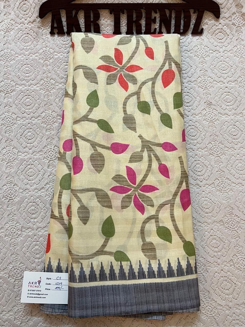 Fancy printed Silk Sarees