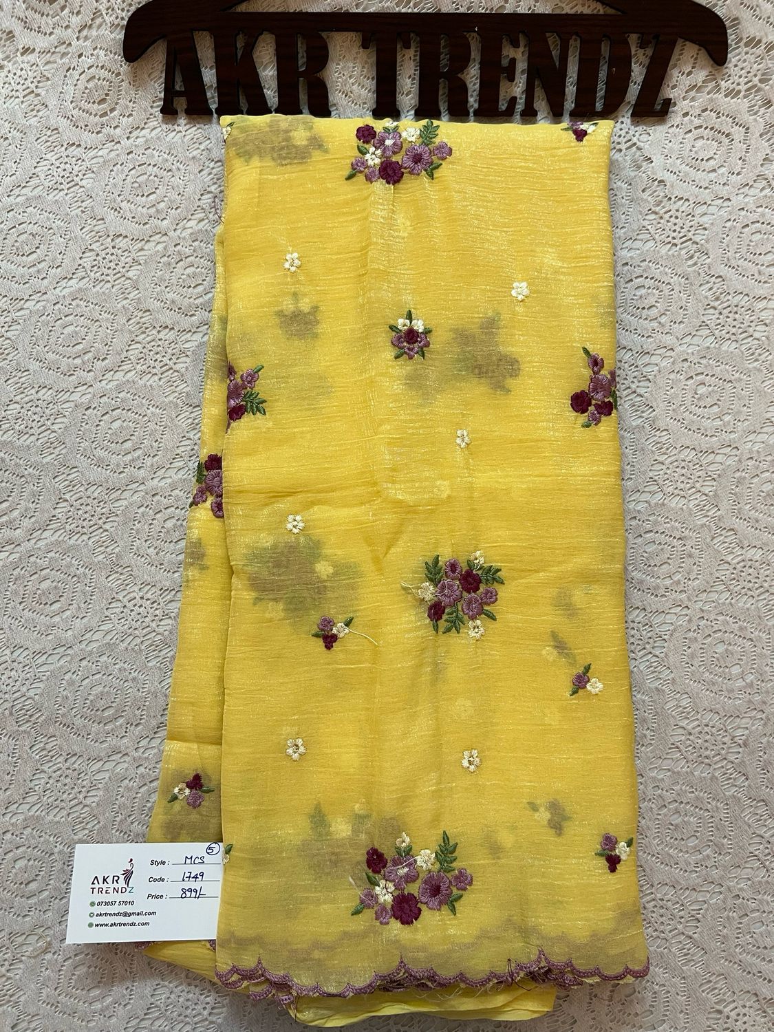 Embroidered Shimmer Chiffon Sarees