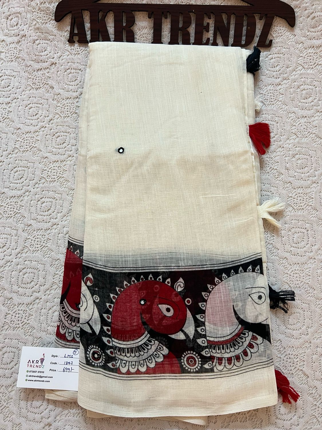 Fancy  linen Cotton Sarees