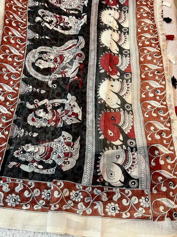 Fancy  linen Cotton Sarees
