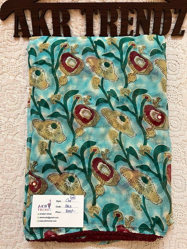 Dabu Print Georgette Sarees