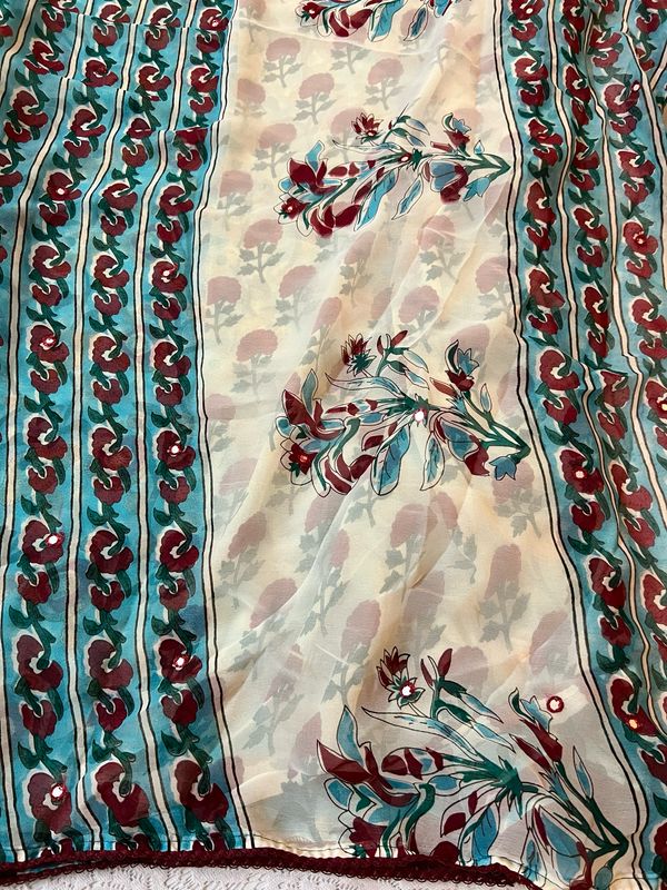 Dabu Print Georgette Sarees