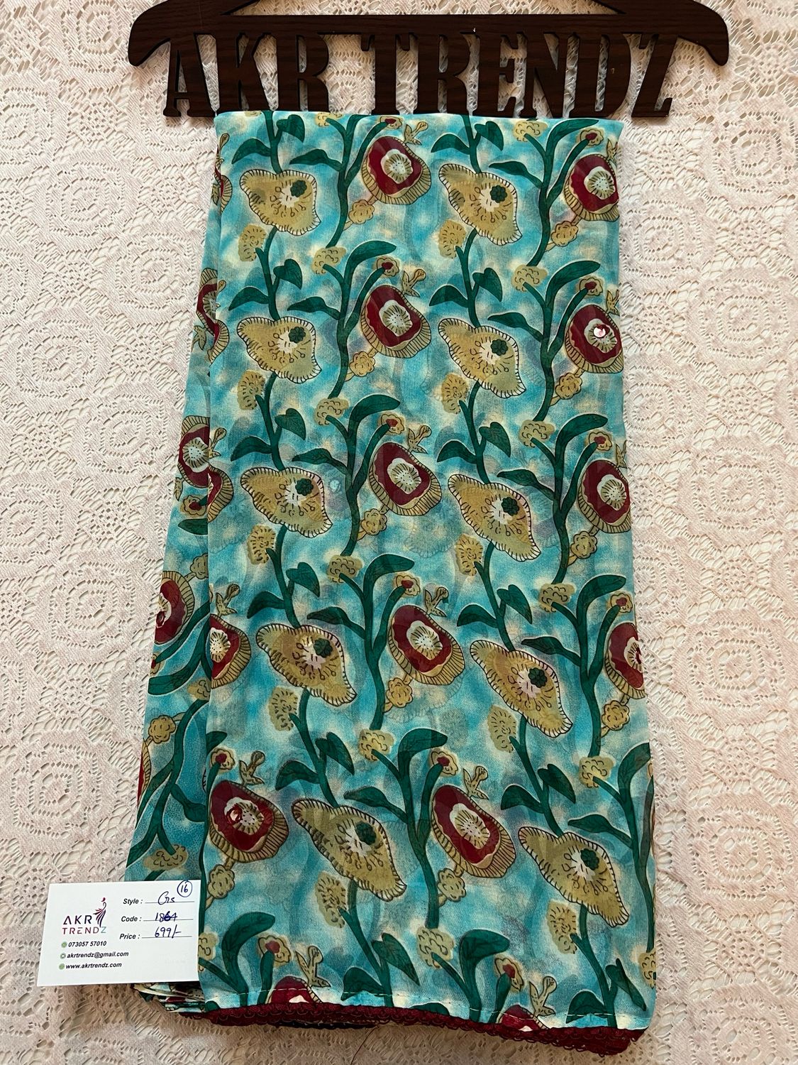 Dabu Print Chiffon Sarees