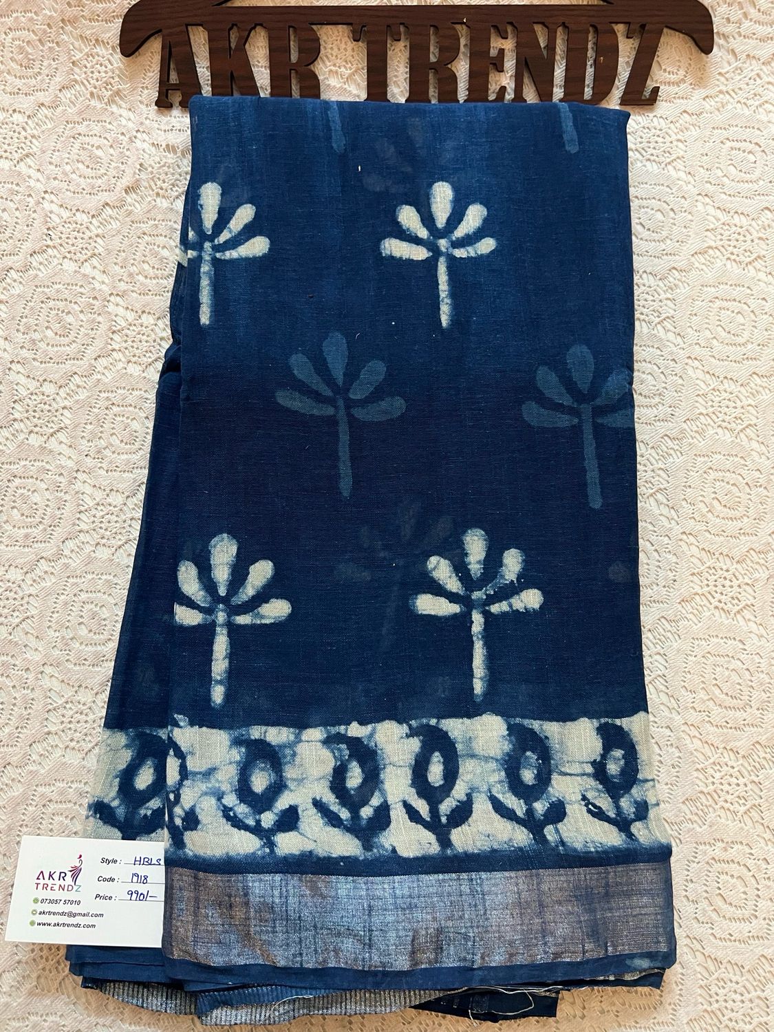 Handblock Linen Cotton Sarees