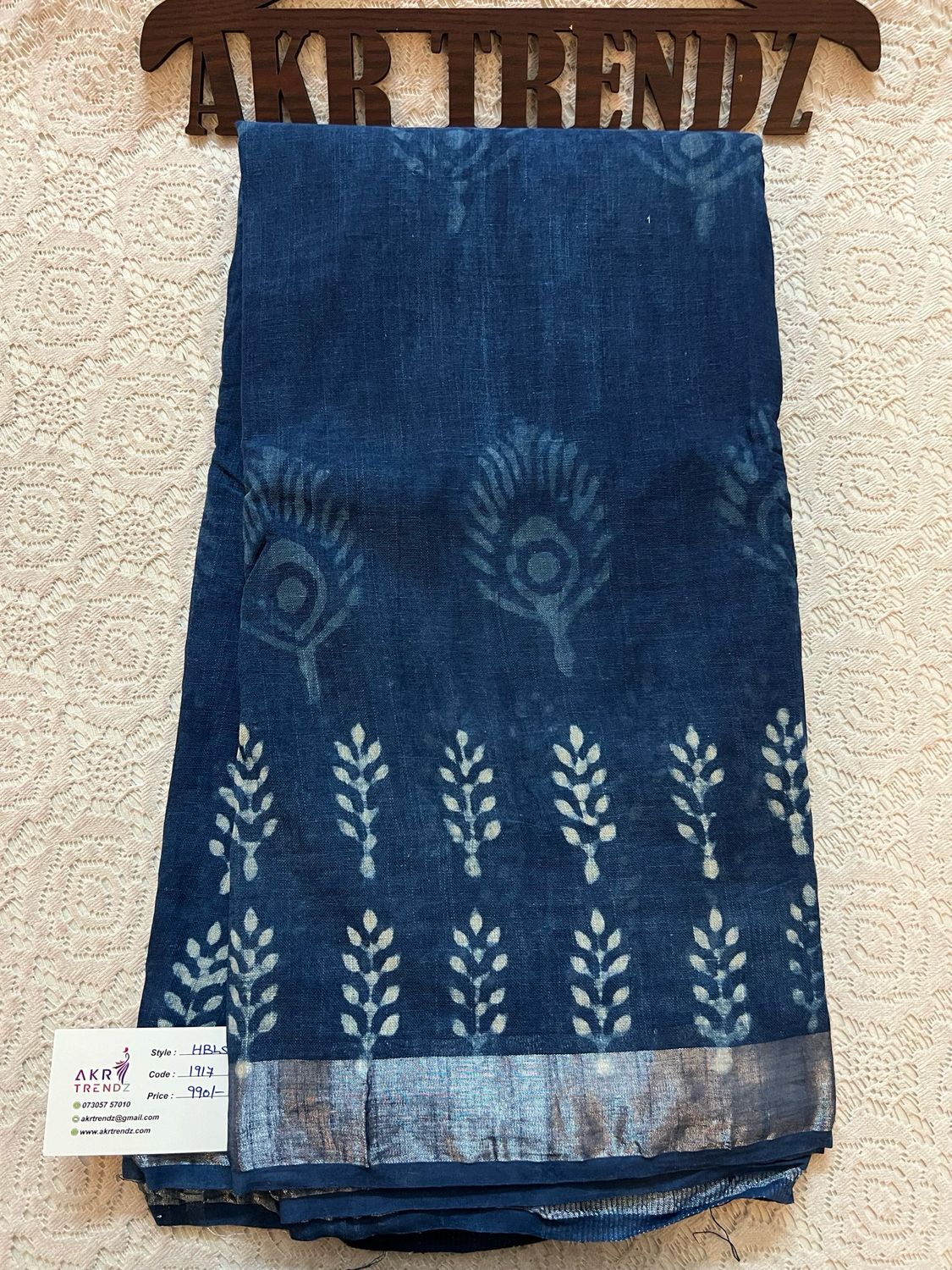 Handblock Linen Cotton Sarees