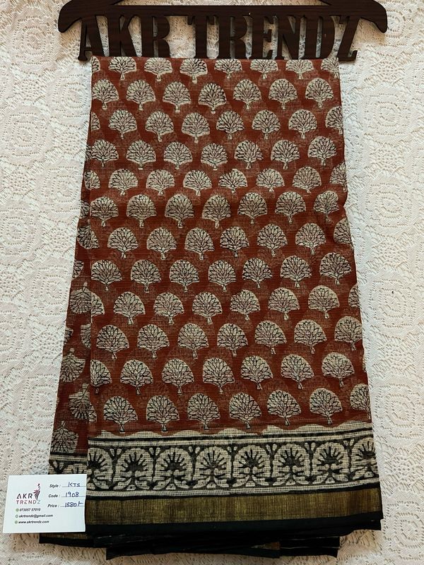 Handblock Kota Doria Sarees