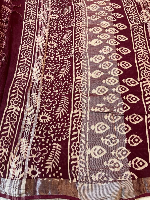 Handblock Linen Cotton Sarees