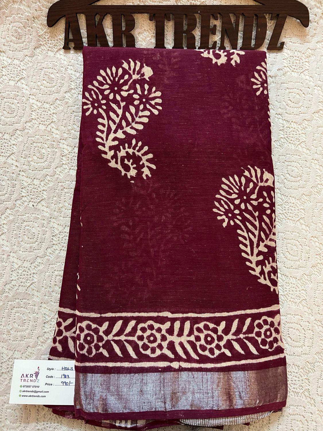 Handblock Linen Cotton Sarees