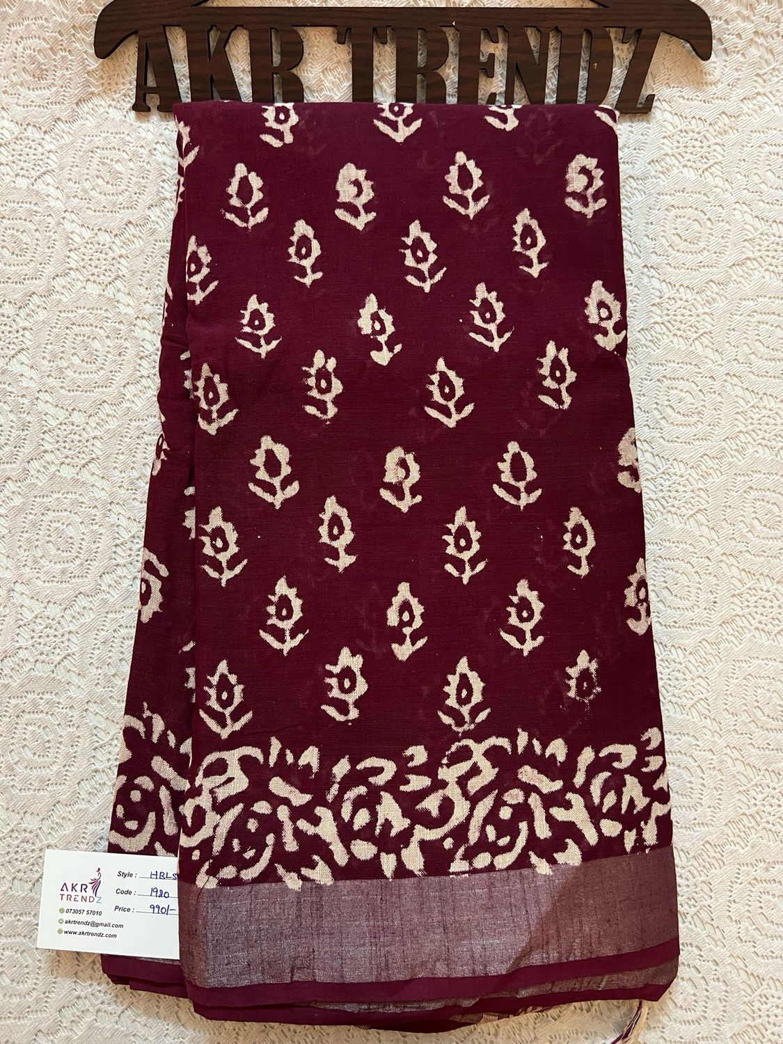Handblock Linen Cotton Sarees