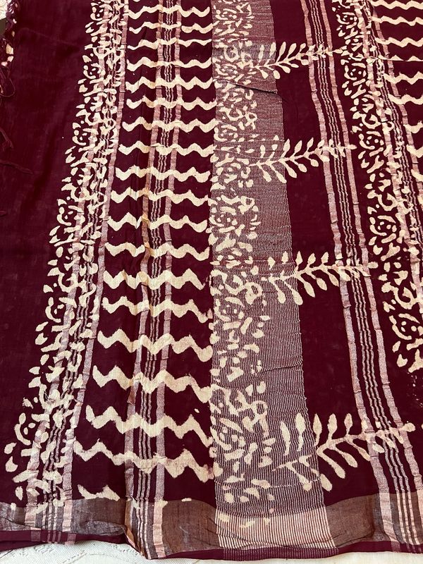 Handblock Linen Cotton Sarees