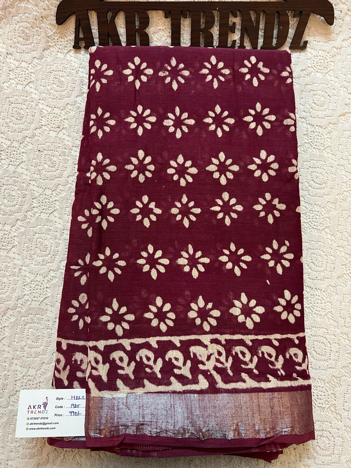 Handblock Linen Cotton Sarees