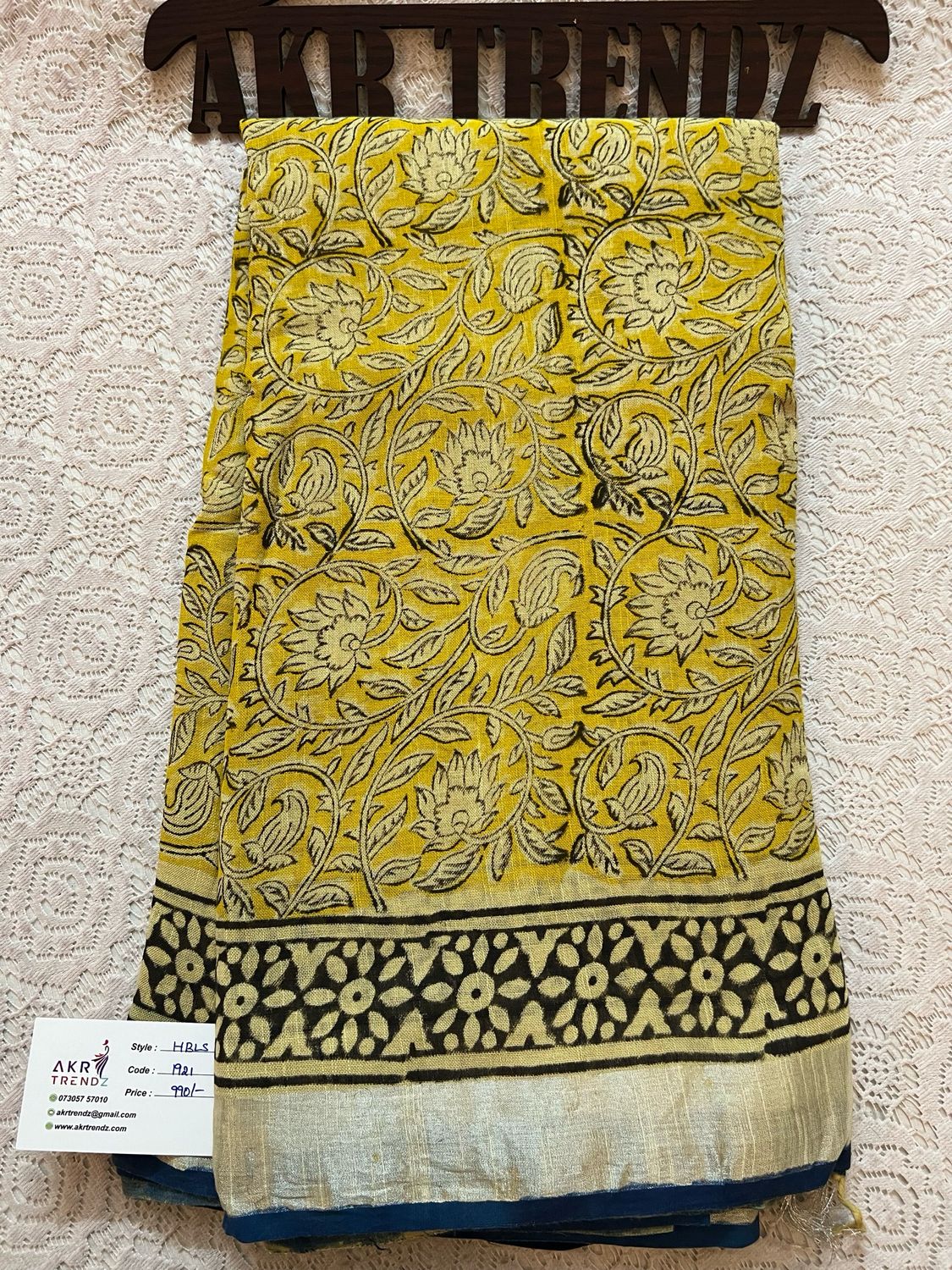 Handblock Linen Cotton Sarees