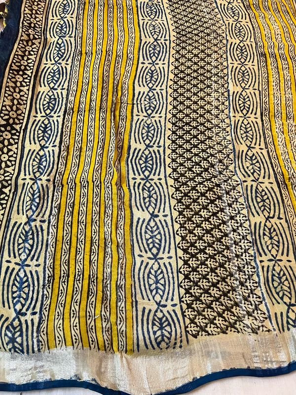 Handblock Linen Cotton Sarees