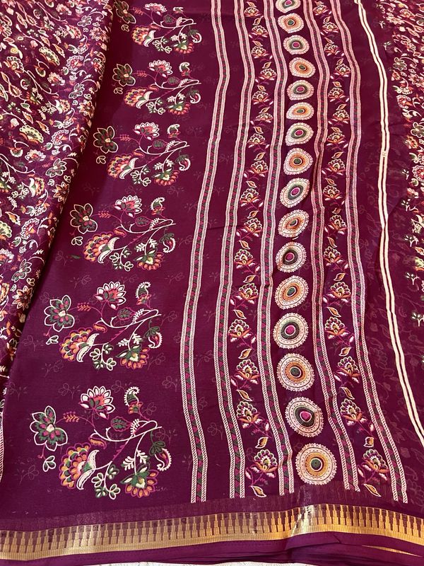 Thin Border Georgette