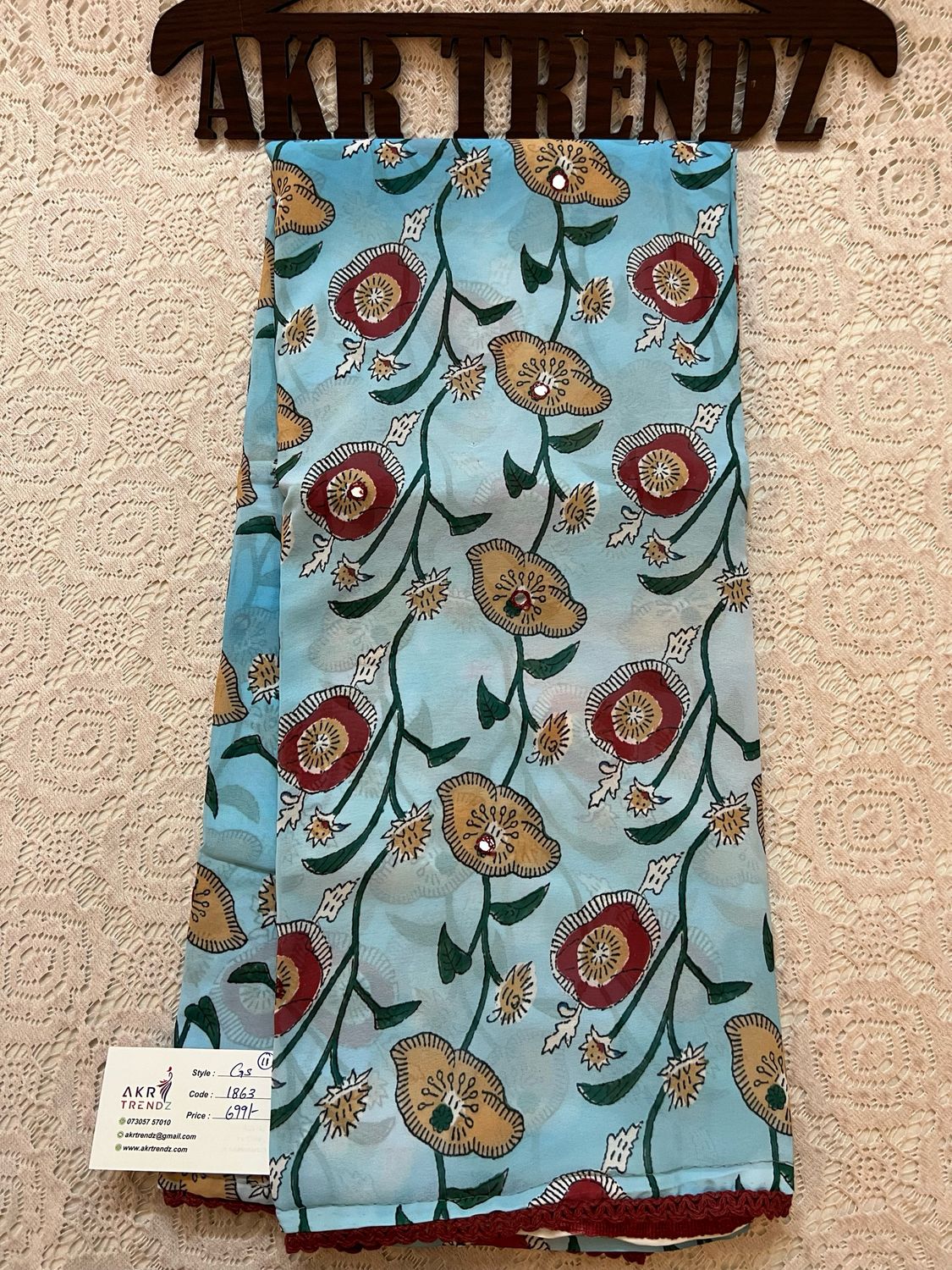 Dabu print Chiffon Sarees