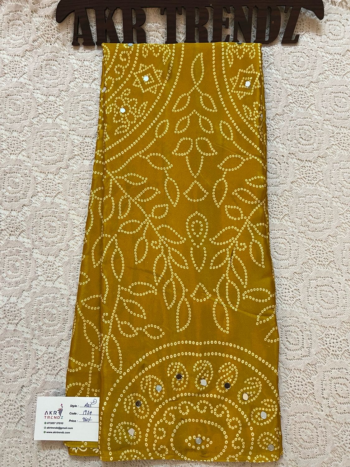 Ajrakh Mirror Modal Silk Sarees
