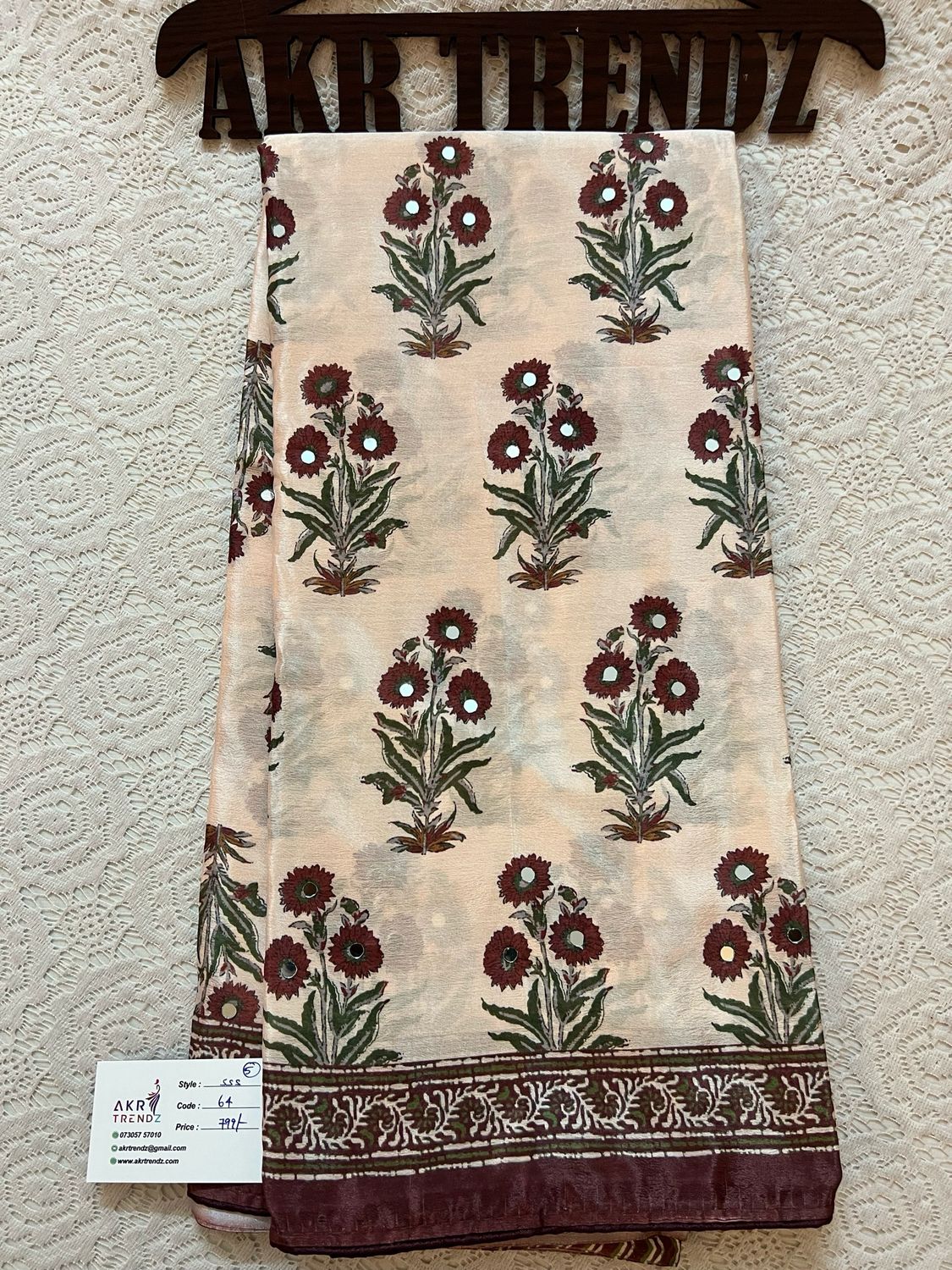 Dabu Print silk Georgette Sarees