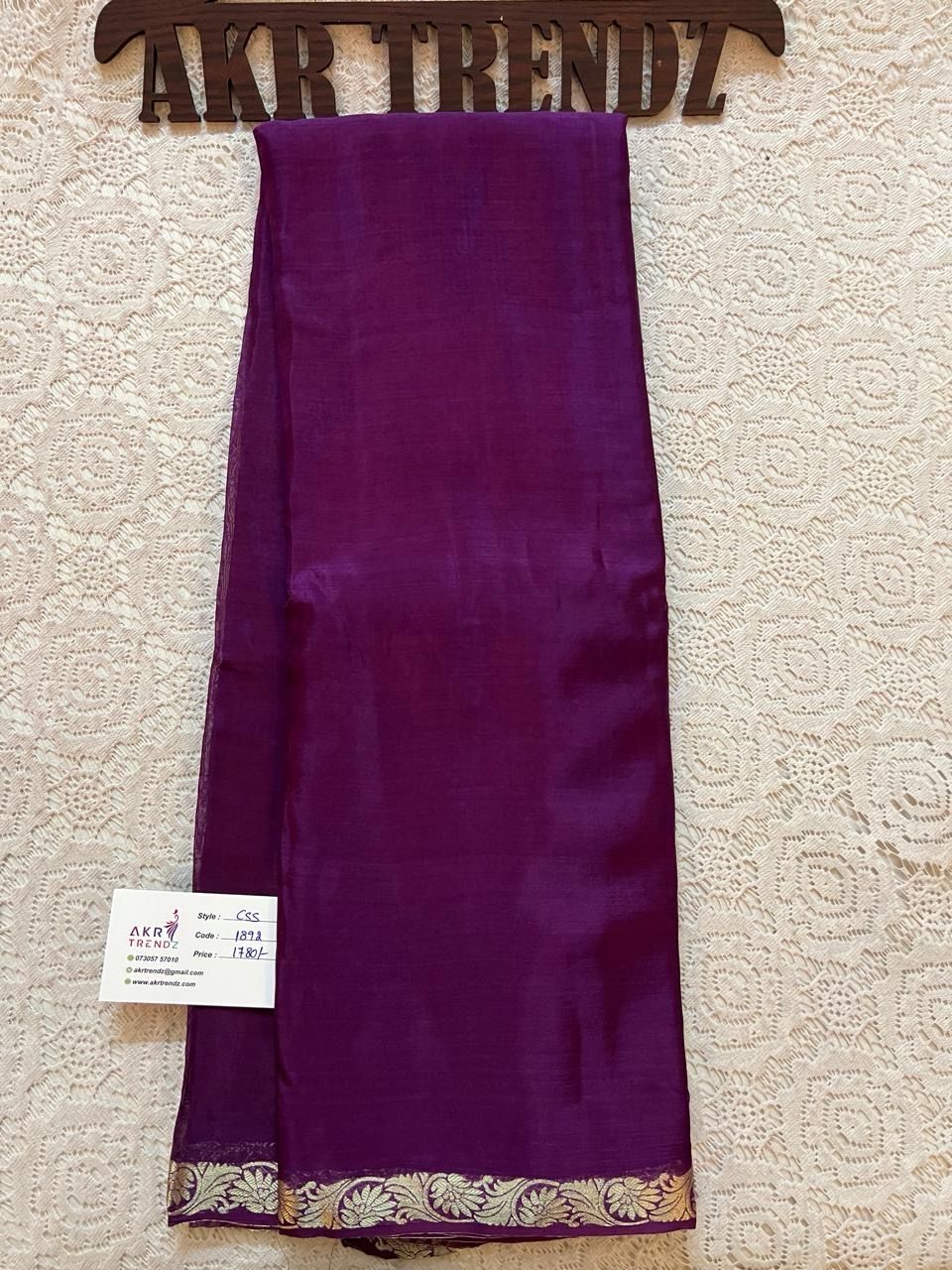 Thin border Chinnon Soft Silk Sarees