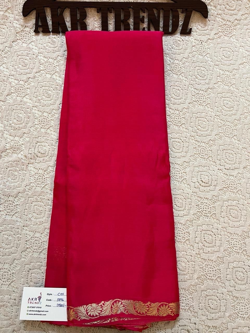 Thin Border Chinnon Soft Silk Sarees