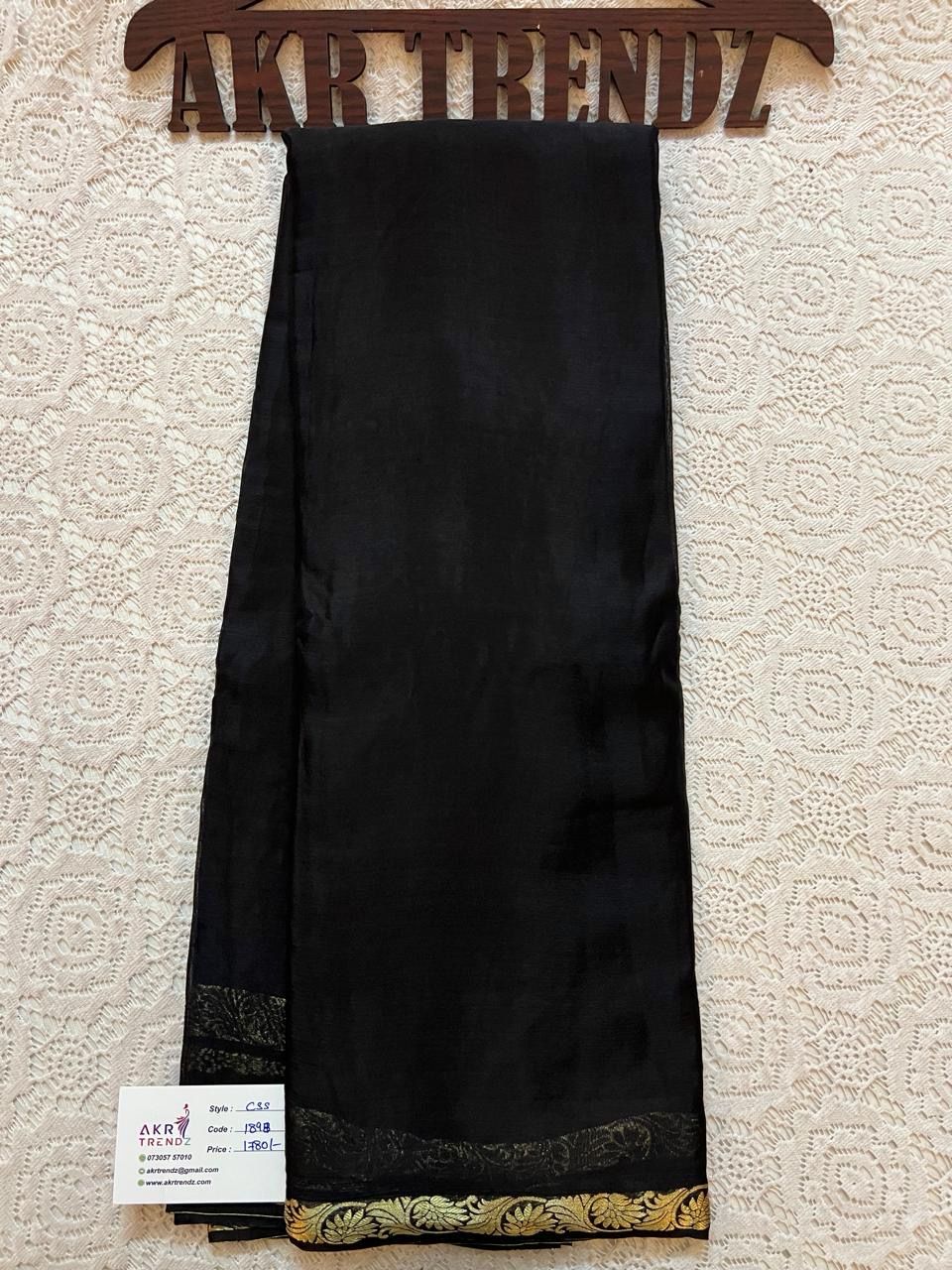 Thin border Chinnon Soft Silk Sarees