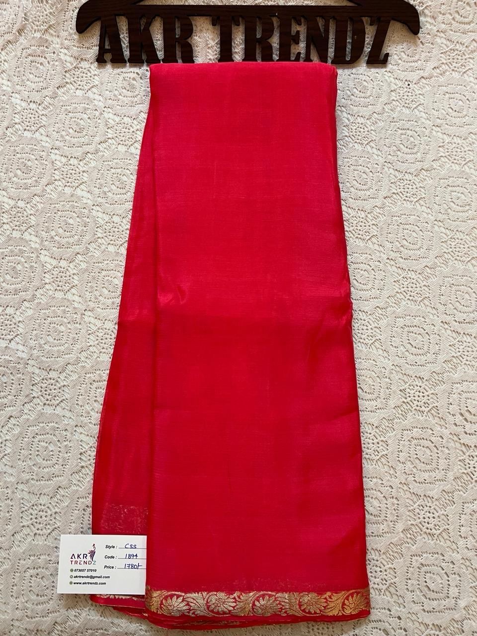 Thin border Chinnon Soft Silk Sarees