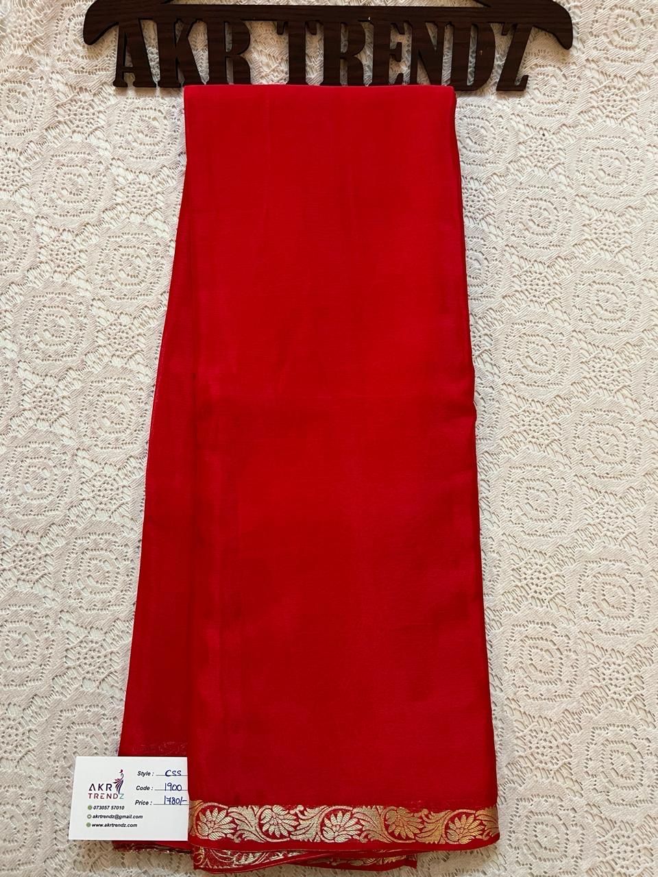 Thin border Chinnon Soft Silk Sarees