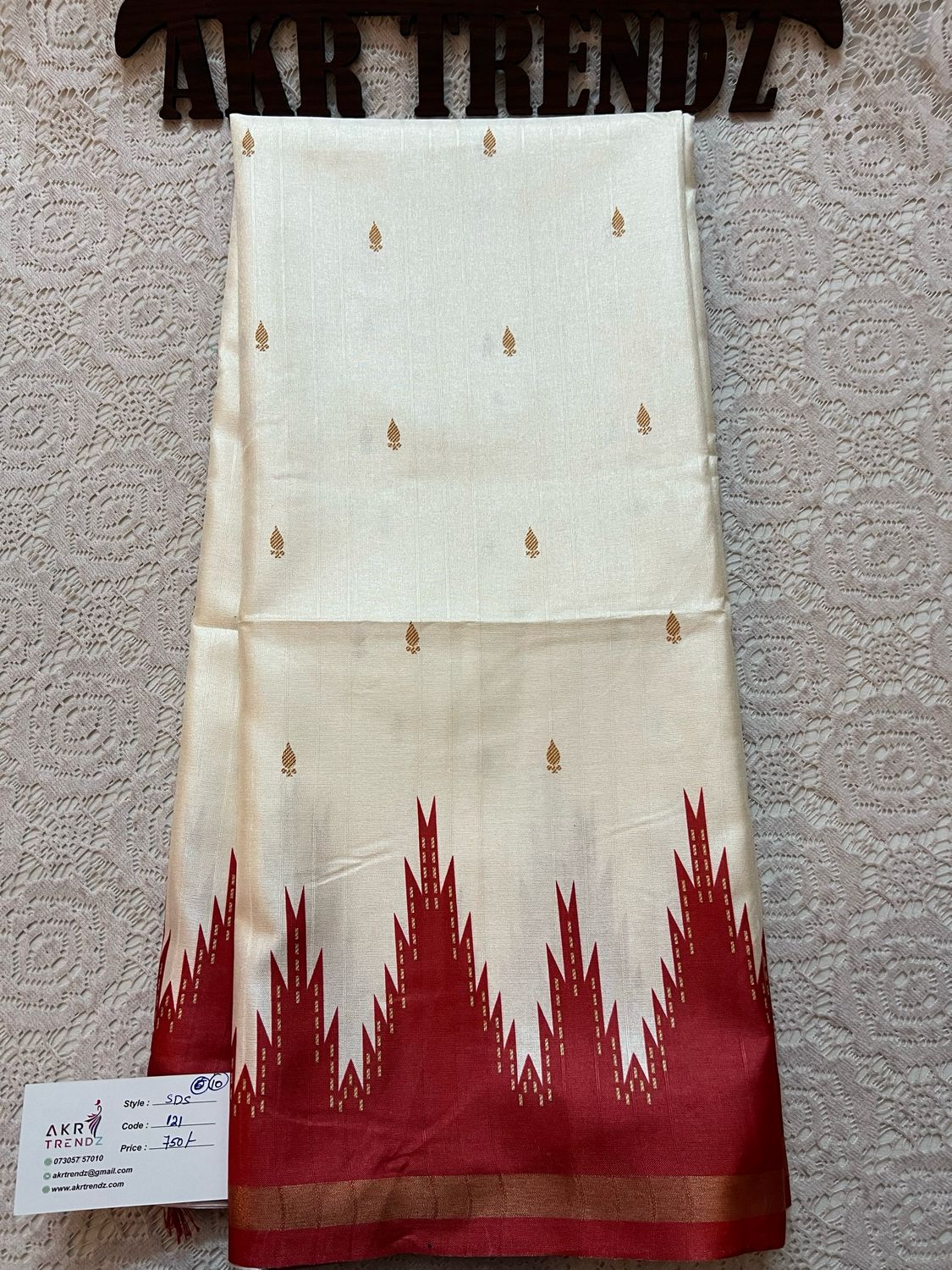 Temple border Tussar Silk Sarees