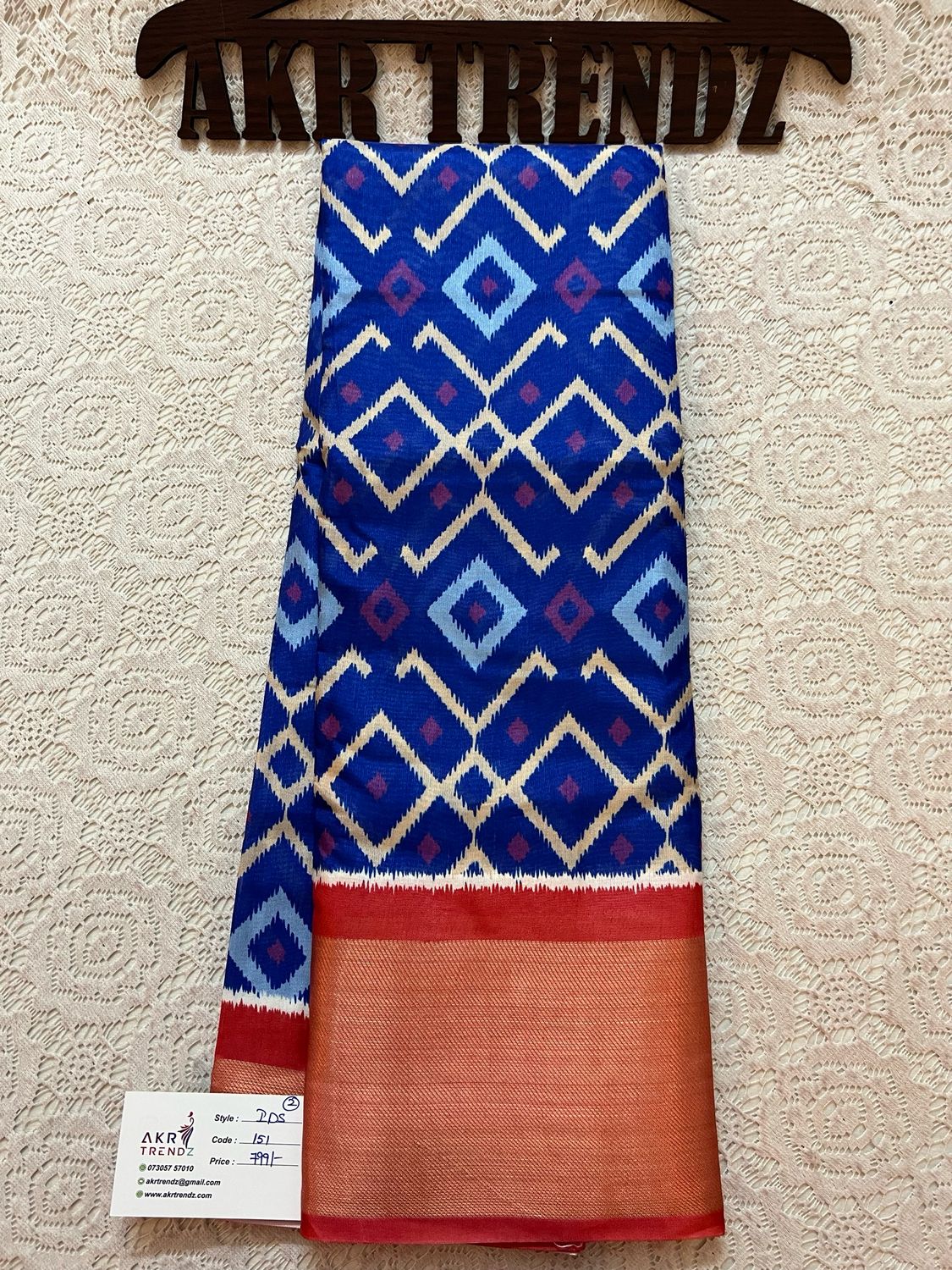 Ikkat Print Soft Dola Silk Sarees