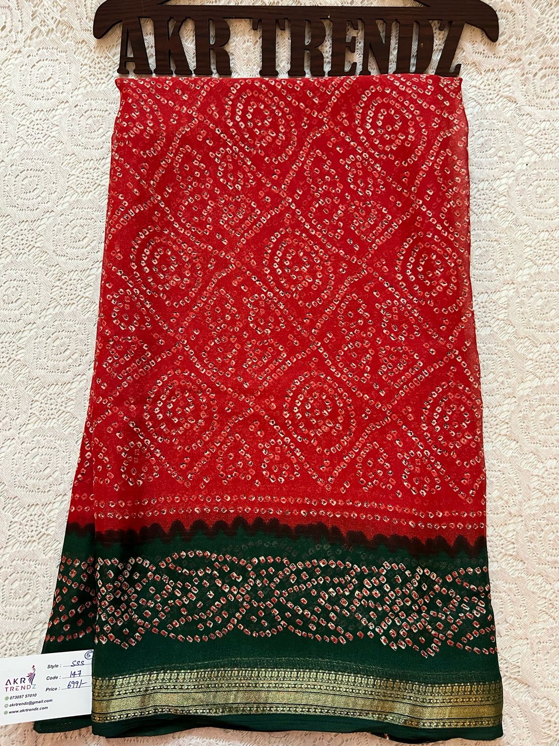Bandhani Print Georgette Sarees