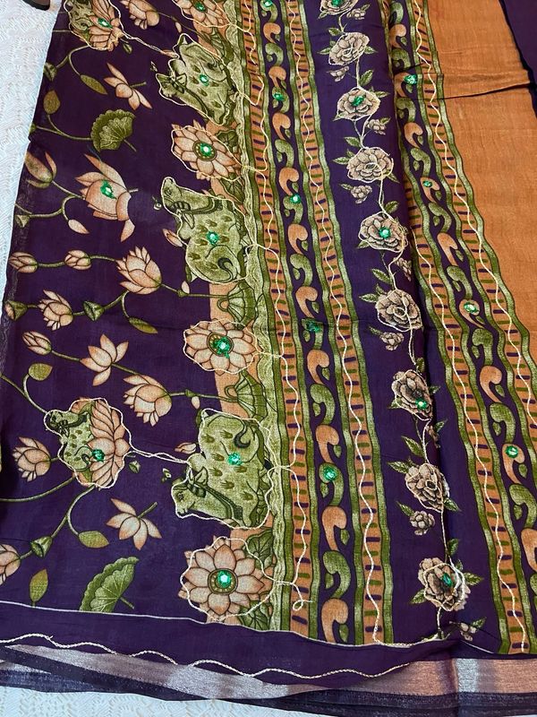 Embroidered Soft Cotton Sarees