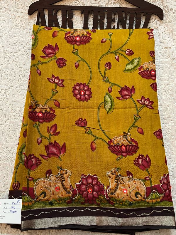 Embroidered Soft Cotton Sarees