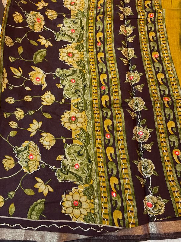 Embroidered Soft Cotton Sarees
