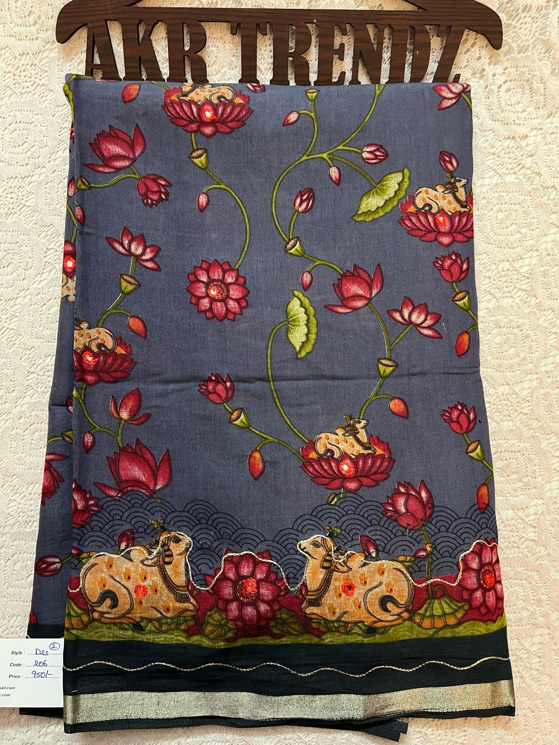 Embroidered Soft Cotton Sarees