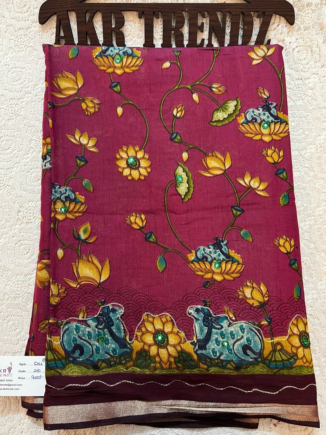 Embroidered Soft Cotton Sarees