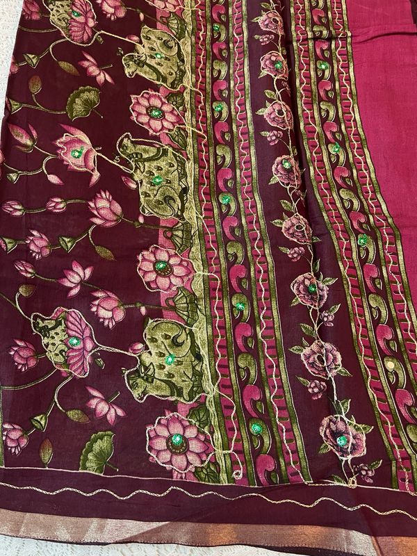 Embroidered Soft Cotton Sarees