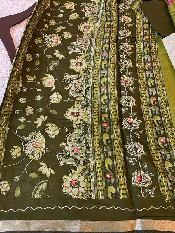 Embroidered Soft Cotton Sarees