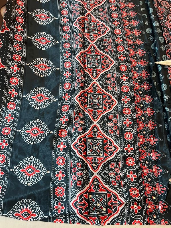 Ajrakh Soft Silk Sarees
