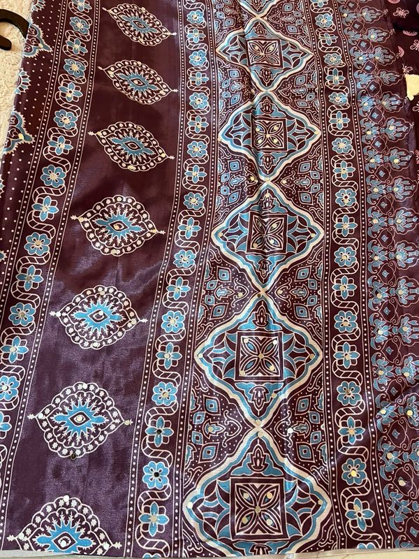 Ajrakh Soft Silk Sarees
