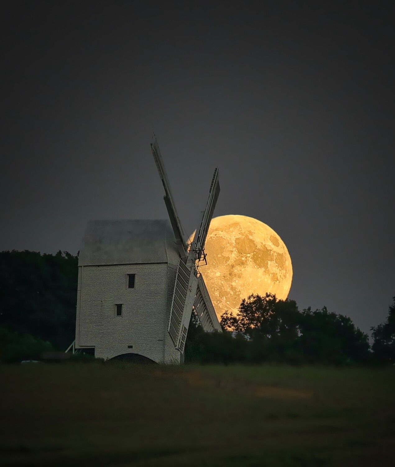 Full Moon Rising behind Jill Windmill