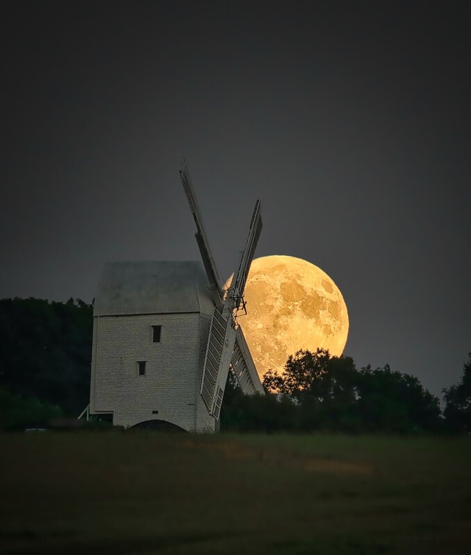 Full Moon Rising behind Jill Windmill