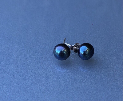 Perleørestik Peacock. 9 mm Sterlingsølv