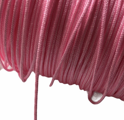 Polyester snor 1 mm. Rosa 5 m