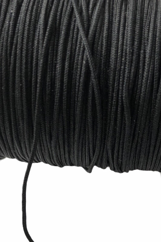 Polyester snor. 1 mm. Sort 5 m