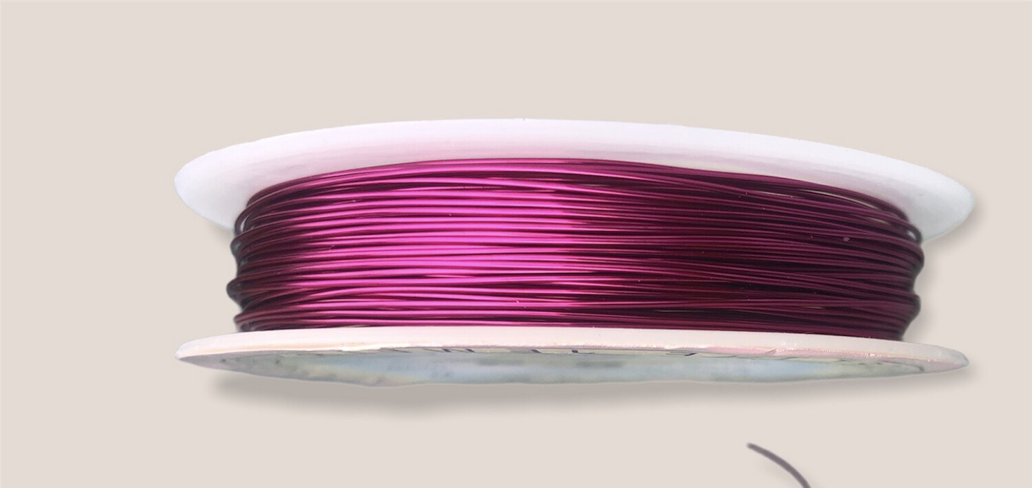 Pink lakeret kobbertråd 0,5 mm.