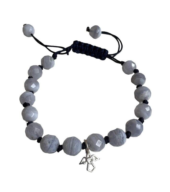 Blonde agate facetslebne 8 mm sten. Armbånd fra