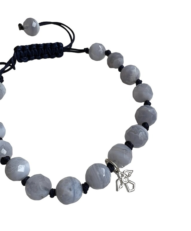 Blonde agate facetslebne 8 mm sten. Armbånd fra