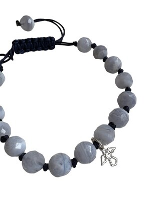 Blonde agate facetslebne 8 mm sten. Armbånd fra