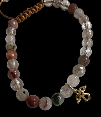 Agate miks armbånd 6 mm sten. Fra